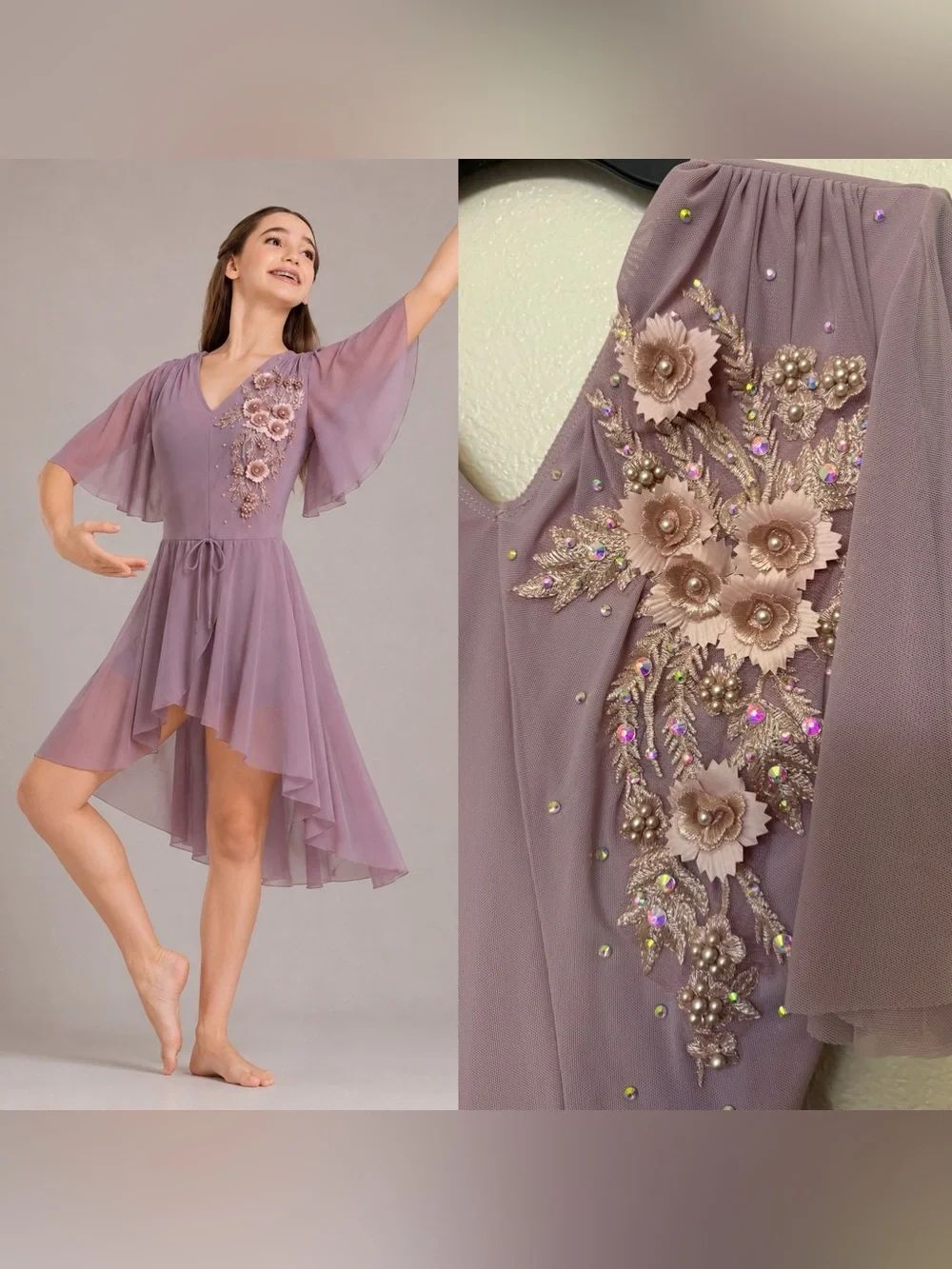 Revolution lavender lyrical dance dress LEAVE THE LIGHT ON RC22724 MA adult